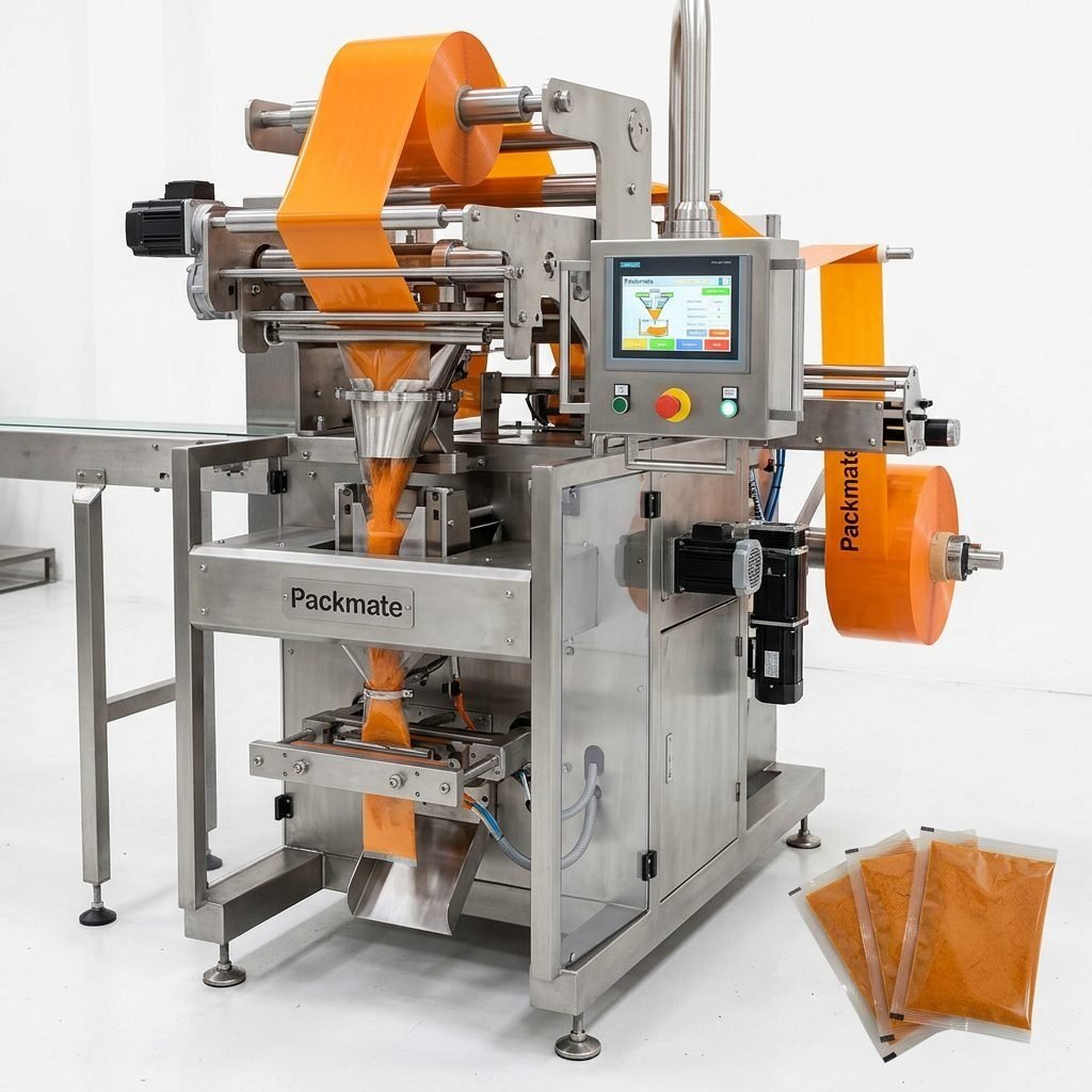 Automated sachet packaging system for precise powder filling