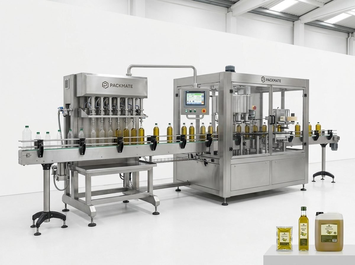 Precision Automatic Olive Oil Filler for Sachets, Bottles, and Bulk Containers